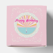 Verjaardagsfeestbox, Roze Regenboog Bedankdoosjes (Bovenkant)