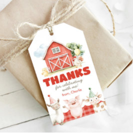 Verjaardagsfeestcadeautags voor de boerderij cadeaulabel