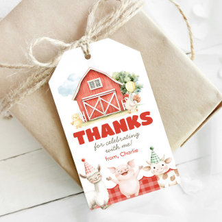 Verjaardagsfeestcadeautags voor de boerderij cadeaulabel