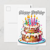 Verjaardagsfeestcake Briefkaart (Voorkant / Achterkant)