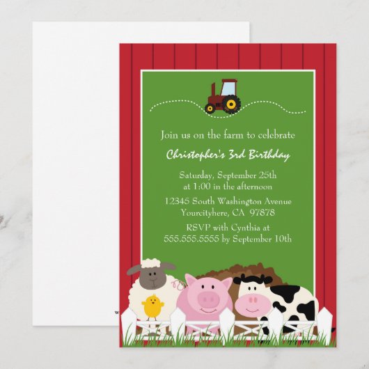 verjaardagsfeestdag voor vee kaart (Voorkant / Achterkant)