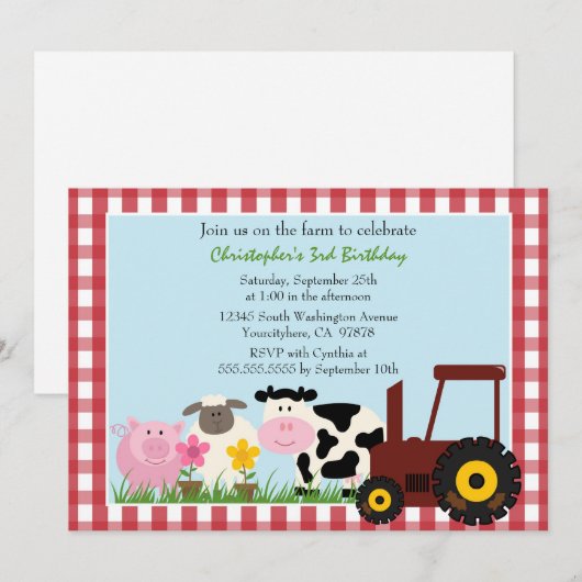 verjaardagsfeestdag voor vee kaart (Voorkant / Achterkant)