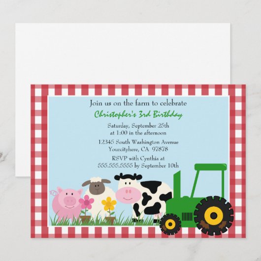 verjaardagsfeestdag voor vee kaart (Voorkant / Achterkant)