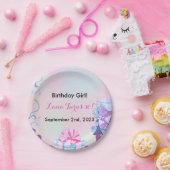 Verjaardagsfeestdecor voor meisjes papieren bordje (Feest)