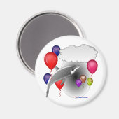 Verjaardagsfeestdolfijn die praat magneet (Voorkant / Achterkant)