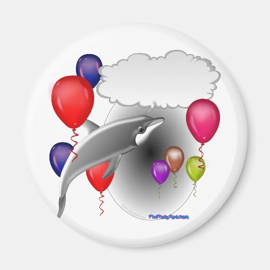 Verjaardagsfeestdolfijn die praat magneet (Voorkant)