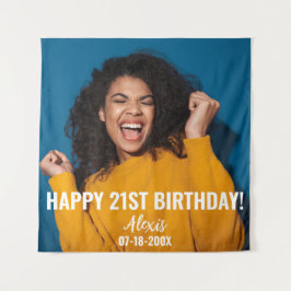 Verjaardagsfeestfoto 21e of andere verjaardag wandkleed