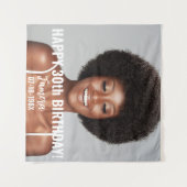 Verjaardagsfeestfoto 30e of andere verjaardag wandkleed (Voorkant (horizontaal))