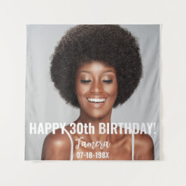 Verjaardagsfeestfoto 30e of andere verjaardag wandkleed