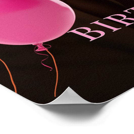 Verjaardagsfeestfoto hot pink welkom poster (Hoek)