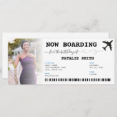 Verjaardagsfeestfoto Vakantie Boarding Pass Kaart (Voorkant / Achterkant)