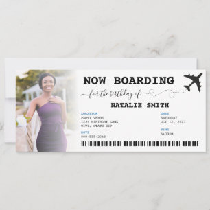 Verjaardagsfeestfoto Vakantie Boarding Pass Kaart
