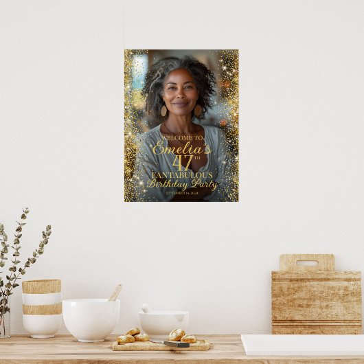 Verjaardagsfeestfoto welkomstbord poster (Keuken)