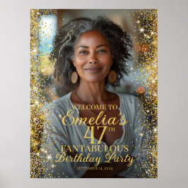 Verjaardagsfeestfoto welkomstbord poster