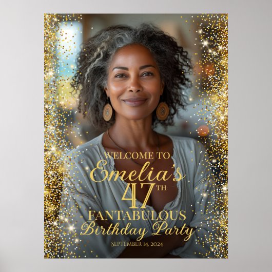 Verjaardagsfeestfoto welkomstbord poster (Voorkant)