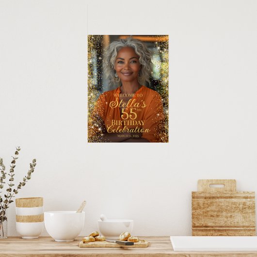 Verjaardagsfeestfoto welkomstbord poster (Keuken)