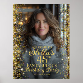 Verjaardagsfeestfoto welkomstbord poster