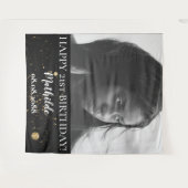 Verjaardagsfeestfoto zwart en goud achtergrond wandkleed (Voorkant (horizontaal))