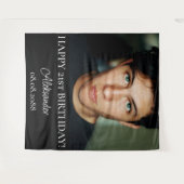 Verjaardagsfeestfoto zwart-wit achtergrond wandkleed (Voorkant (horizontaal))