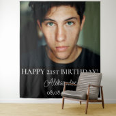 Verjaardagsfeestfoto zwart-wit achtergrond wandkleed (In situ)