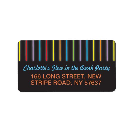 Verjaardagsfeestgloed in het Dark Labels Adres (Voorkant)