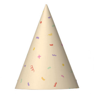Verjaardagsfeesthoed met abrikozen confetti feesthoedjes