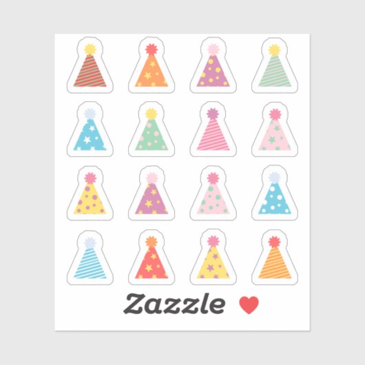 Verjaardagsfeesthoeden Bday Herinnering Bujo Plann Sticker (Vel)