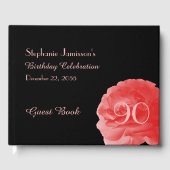 Verjaardagsfeestinlogboek, Coral Pink Rose Gastenboek (Voorkant)