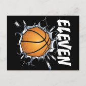 Verjaardagsfeestje 11 jaar oud basketbal 11e jonge briefkaart (Voorkant)
