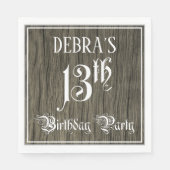 Verjaardagsfeestje 13 — Fantasie schrift, namaak h Servet (Voorkant)