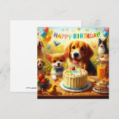 Verjaardagsfeestje 1 notitiekaartje (Voorkant / Achterkant)