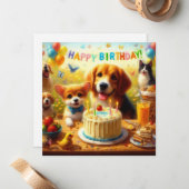 Verjaardagsfeestje 1 notitiekaartje (Voorkant / Achterkant in situ)