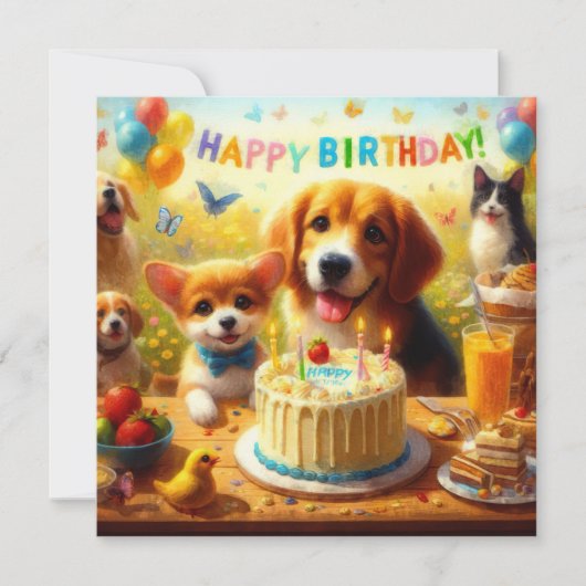 Verjaardagsfeestje 1 notitiekaartje (Voorkant)