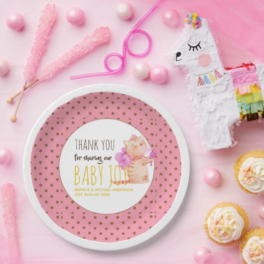 Verjaardagsfeestje 1e verjaardag prinses katten be papieren bordje (Feest)