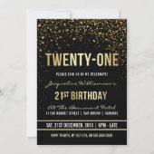 Verjaardagsfeestje 21e verjaardag | Glinsterende g Kaart (Voorkant)