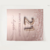 Verjaardagsfeestje 21e verjaardag roze roze gouden wandkleed (Voorkant (horizontaal))