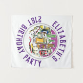 Verjaardagsfeestje 21e verjaardag wandkleed (Voorkant (horizontaal))