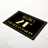 Verjaardagsfeestje 21ste verjaardag: Art Deco-uits Folie Uitnodiging (Gedraaid)