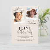 Verjaardagsfeestje | 2 Foto Uitnodiging (Staand voorkant)