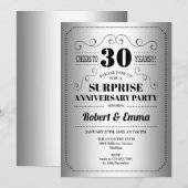 Verjaardagsfeestje 30 jaar - Zilver Zwart Kaart (Voorkant / Achterkant)