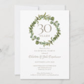 Verjaardagsfeestje 30e Parel Jubileum Groen Kaart (Voorkant)