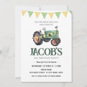 Verjaardagsfeestje 3 jaar Tractor Kaart (Voorkant)