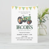 Verjaardagsfeestje 3 jaar Tractor Kaart (Staand voorkant)
