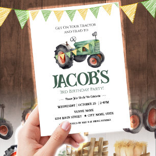 Verjaardagsfeestje 3 jaar Tractor Kaart