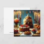 Verjaardagsfeestje 4 notitiekaartje (Voorkant / Achterkant)