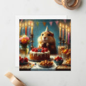 Verjaardagsfeestje 4 notitiekaartje (Voorkant / Achterkant in situ)