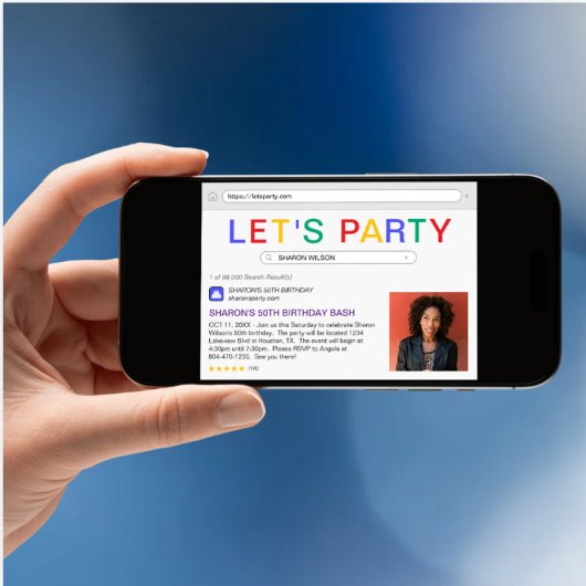 Verjaardagsfeestje 50e verjaardag kaart