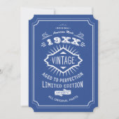 Verjaardagsfeestje 50ste verjaardag Blauw en Wit B Kaart (Voorkant)