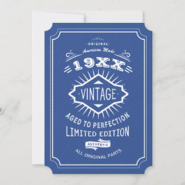 Verjaardagsfeestje 50ste verjaardag Blauw en Wit B Kaart