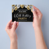 Verjaardagsfeestje 60ste Save the Date Flyer (Hand)